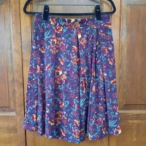 Lularoe Madison skirt purple floral butterfly pattern with pockets
